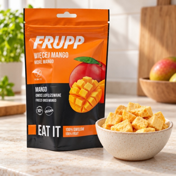 Mango liofilizowane w kostce FRUPP i chrupiące owoce